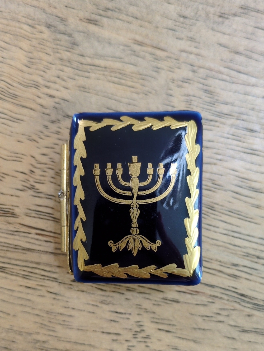 Limoges Menorah Trinket Box